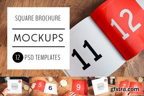 CM - 12 PSD Square Brochure Mockups 1155171