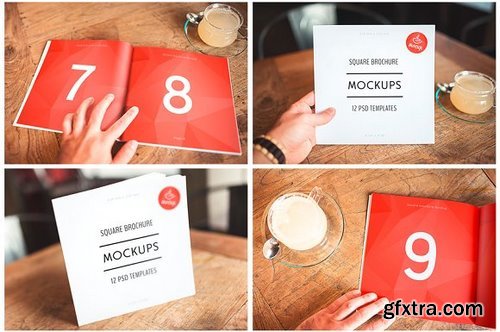 CM - 12 PSD Square Brochure Mockups 1155171