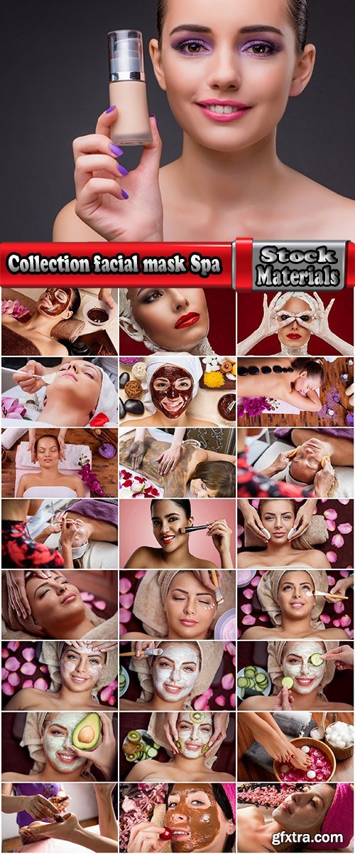 Collection facial mask Spa treatments chocolate cream cucumber juice 25 HQ Jpeg