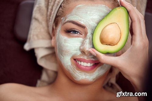 Collection facial mask Spa treatments chocolate cream cucumber juice 25 HQ Jpeg