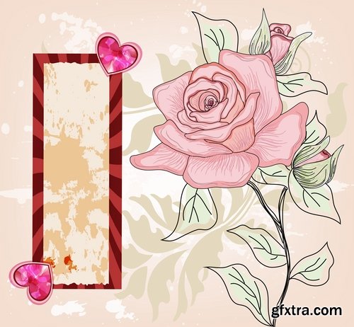 Collection of background painted flower invitation card cover for gift card 25 EPS