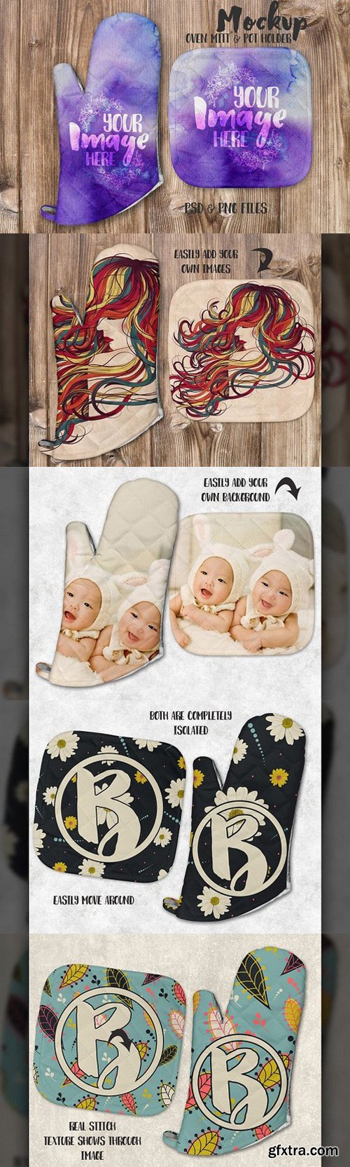 CM - Oven Mitt & Pot Holder Set Mockup 1237071