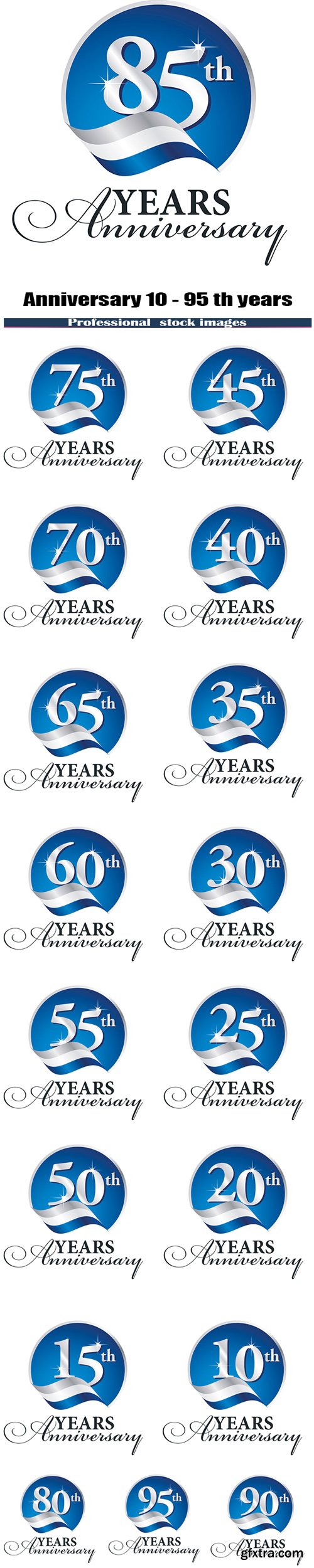 Anniversary 10 - 95 th years celebrating logo