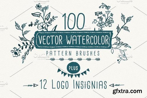 CM - Watercolor vector pattern brushes 81230