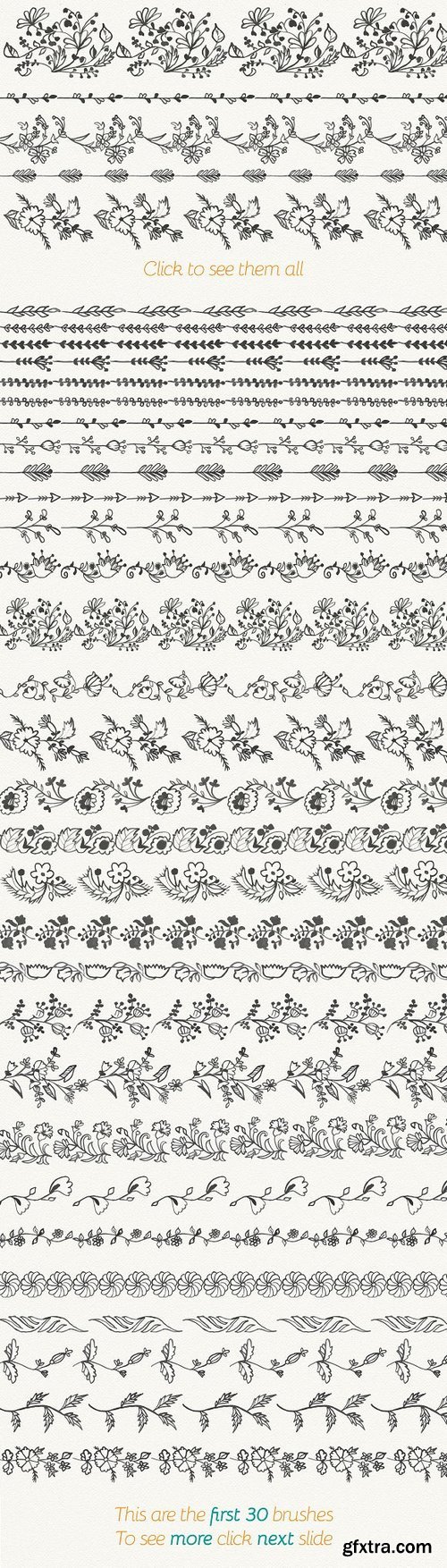 CM - Watercolor vector pattern brushes 81230