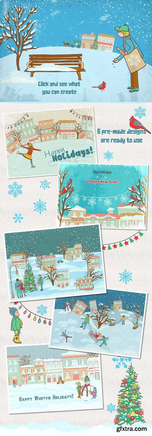 CM - Illustrated Winter Town Creation Set 431149