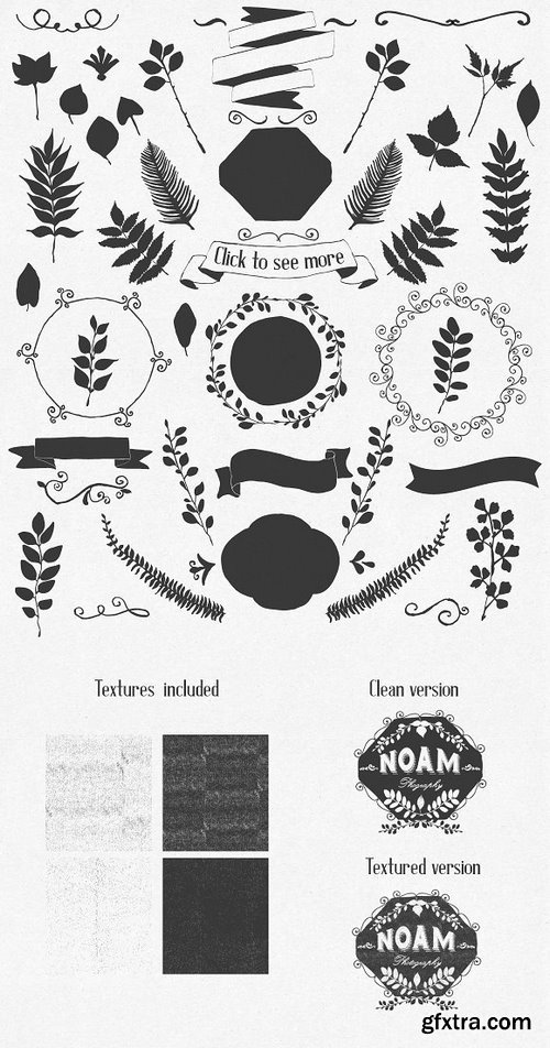 CM - Hand Drawn floral labels and design 160567