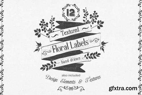 CM - Hand Drawn floral labels and design 160567