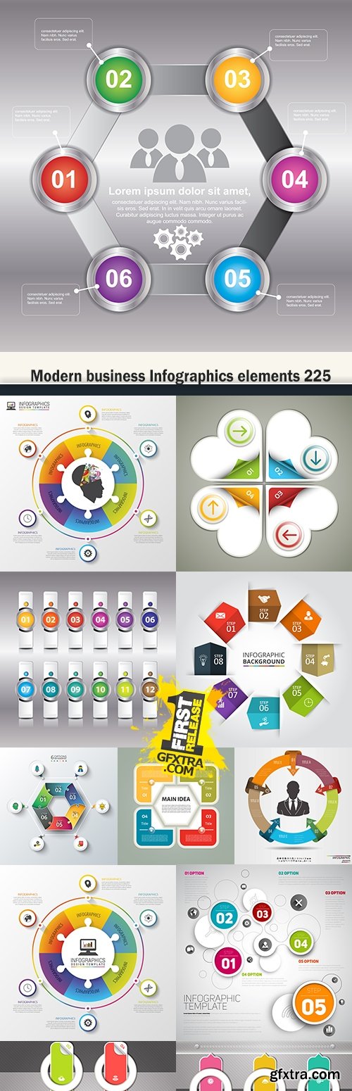 Modern business Infographics elements 225