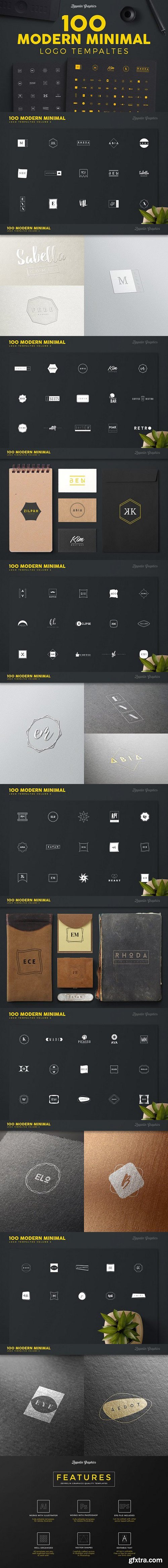 CM - 100 Modern Minimal Logo Templates 1249050