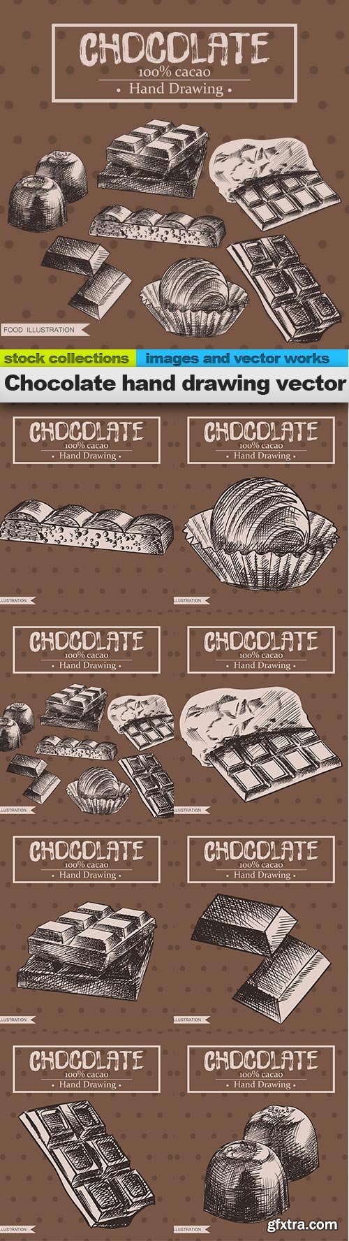 Chocolate hand drawing vector, 08 x EPS