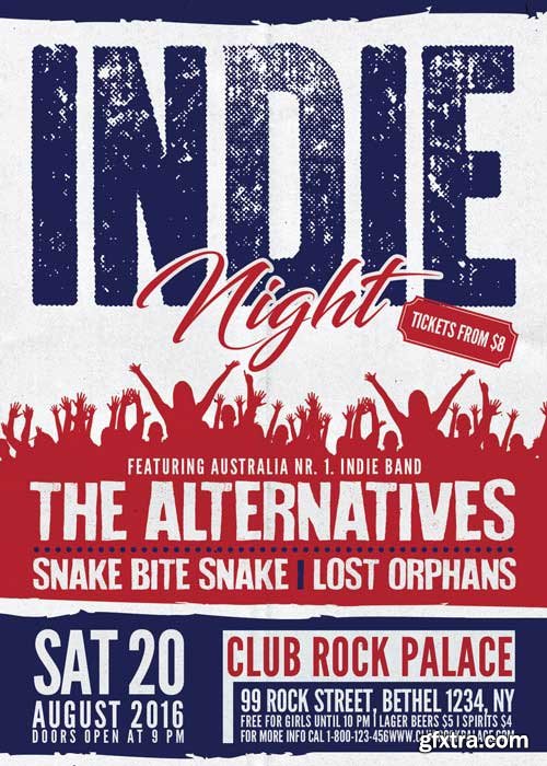 Indie Rock Alternative Party V8 Flyer Template