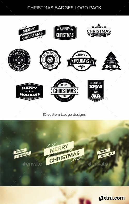 GraphicRiver - Christmas Badges Logo Pack 9626932