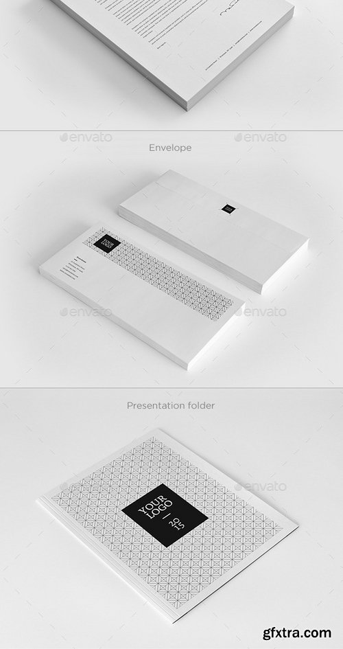 GraphicRiver - Minimal Black & White Stationery 12493185