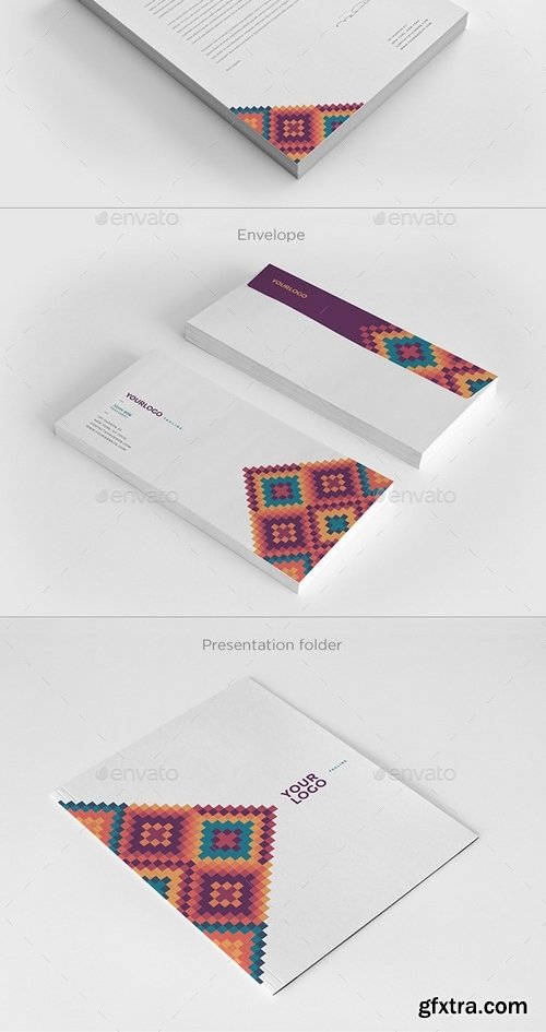 GraphicRiver - Modern Colorful Pattern Stationery 12335438