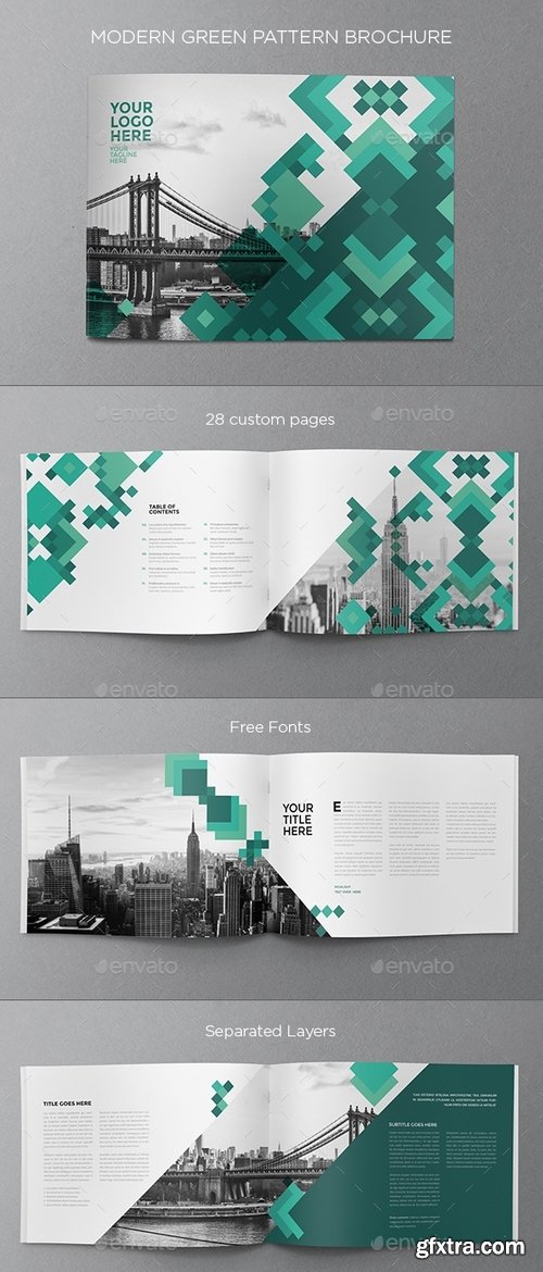 GraphicRiver - Modern Green Pattern Brochure 15863364