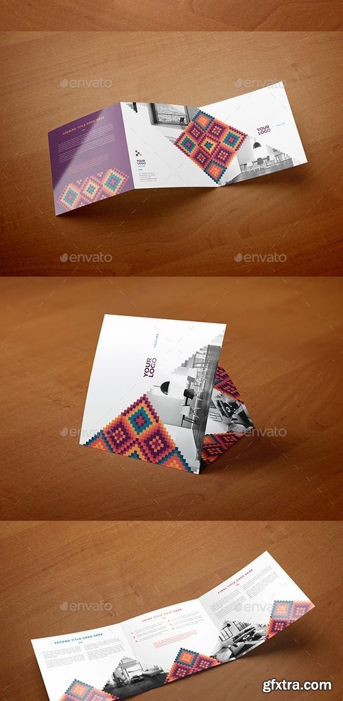 GraphicRiver - Square Modern Colorful Pattern Trifold 12409794