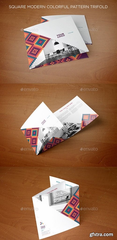 GraphicRiver - Square Modern Colorful Pattern Trifold 12409794