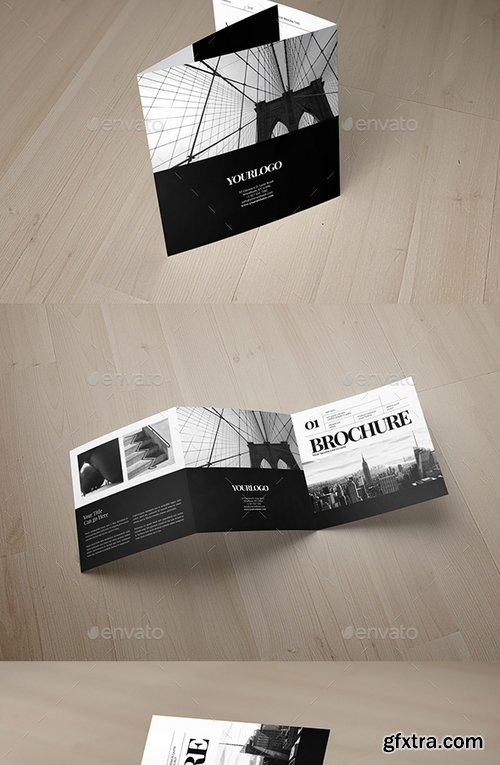 GraphicRiver - Square Minimal Black & White Trifold 15474200