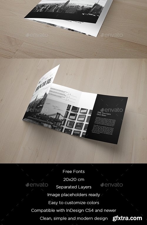 GraphicRiver - Square Minimal Black & White Trifold 15474200