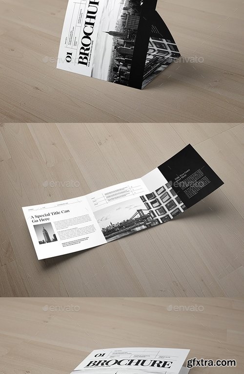 GraphicRiver - Square Minimal Black & White Trifold 15474200