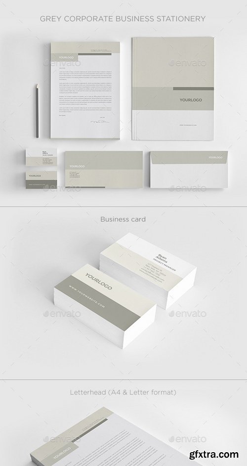 GraphicRiver - Grey Corporate Business Stationery 12248347