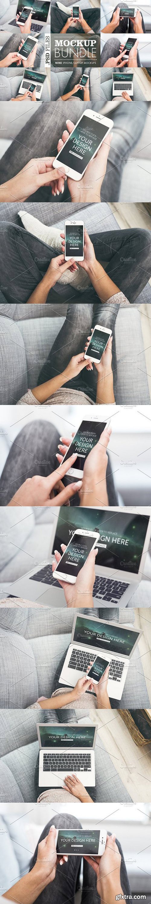 CM - iPhone and laptop mockup bundle 1250344