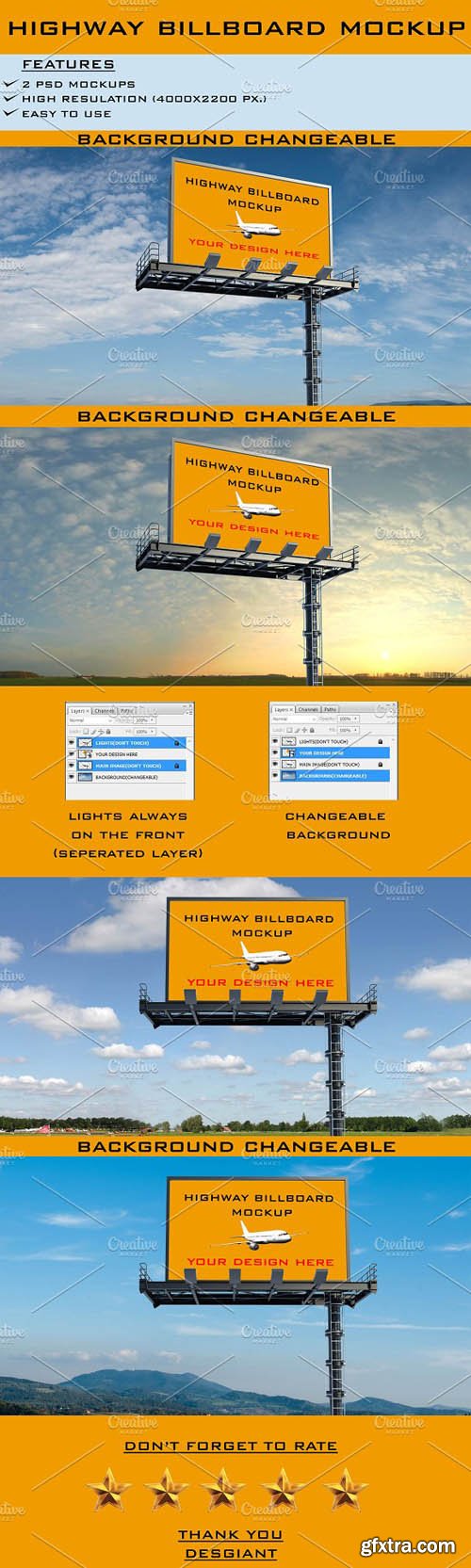 CM Realistic Highway Billboard Mockup 1247236