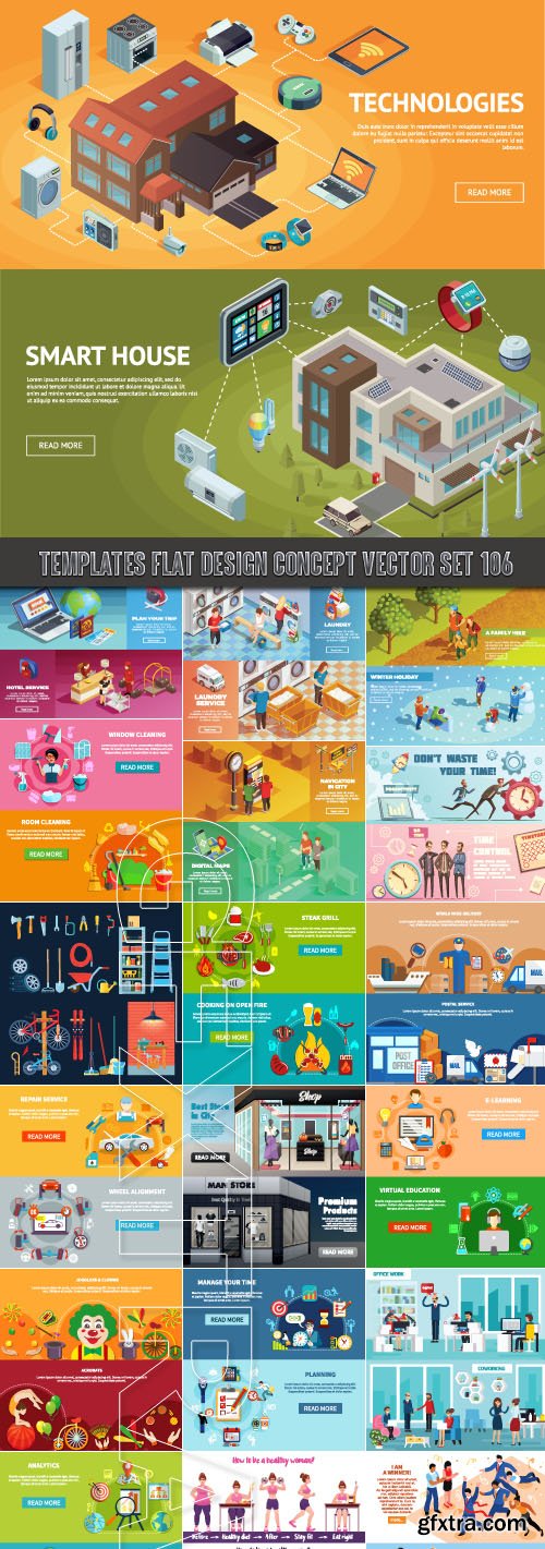 Templates flat design concept vector set 106