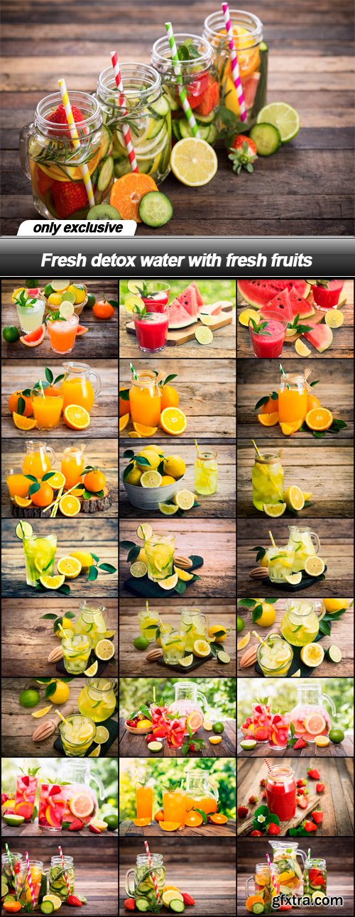 Fresh detox water with fresh fruits - 25 UHQ JPEG