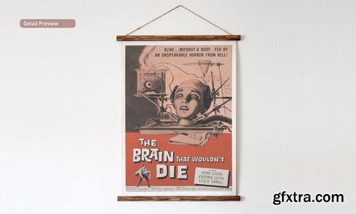 Indie Vintage Poster Mock Up PSD