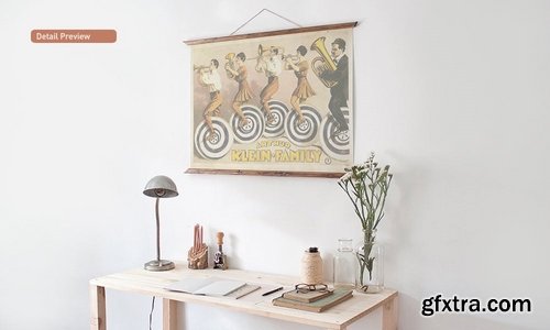 Indie Vintage Poster Mock Up PSD