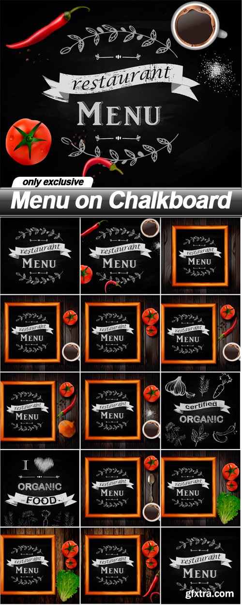 Menu on Chalkboard - 14 EPS