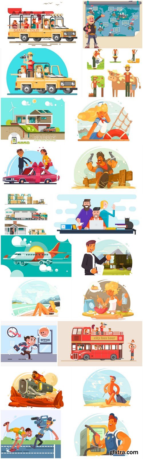 Creative Flat Illustration #8 - 20 Vector