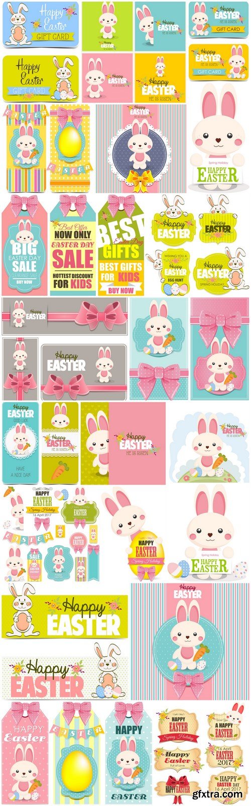 Happy Easter Design Elements - 20 Vector