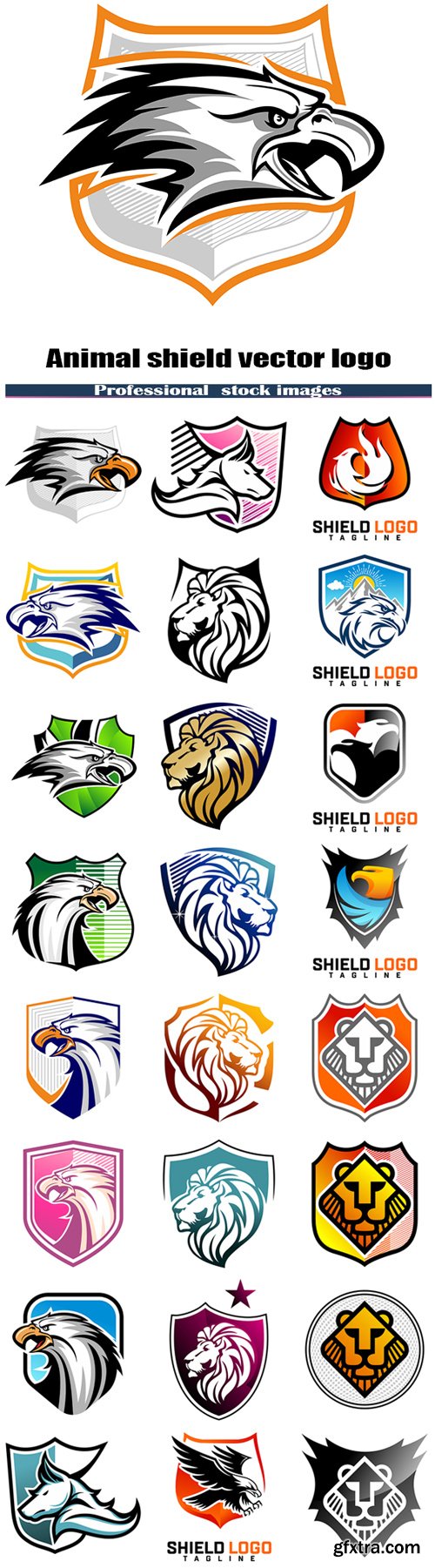 Animal shield vector logo