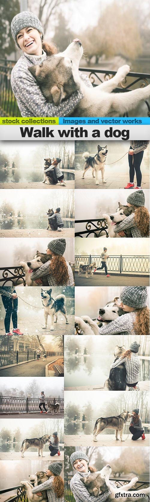 Walk with a dog, 15 x UHQ JPEG