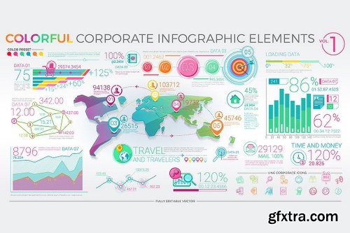 CreativeMarket Colorful Corporate Infographics 1241434