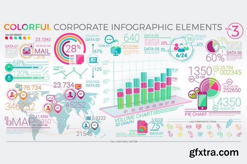 CreativeMarket Colorful Corporate Infographics 1241434