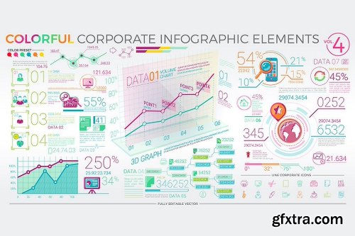 CreativeMarket Colorful Corporate Infographics 1241434