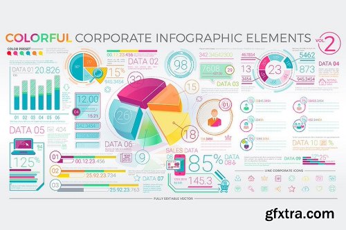 CreativeMarket Colorful Corporate Infographics 1241434