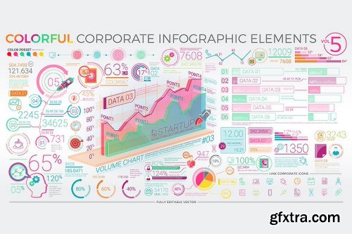 CreativeMarket Colorful Corporate Infographics 1241434