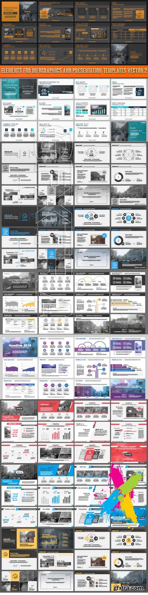 Elements for infographics and presentation templates vector 2