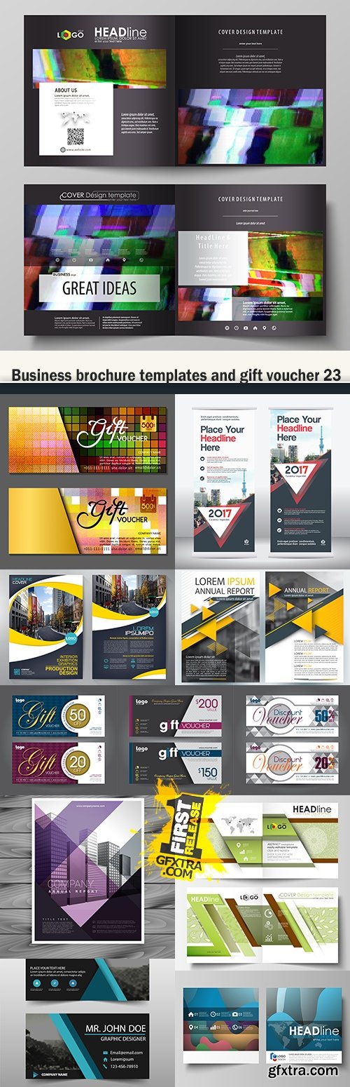 Business brochure templates and gift voucher 23