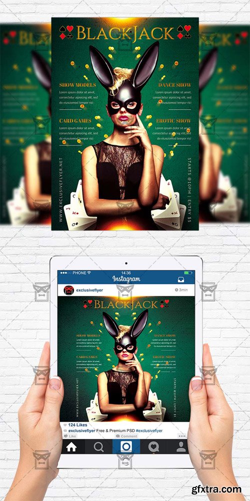 Black Jack - Flyer Template+Instagram Size Flyer