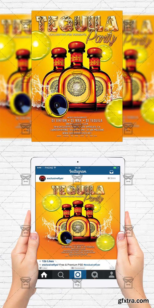 Tequila Party - Flyer Template+Instagram Size Flyer