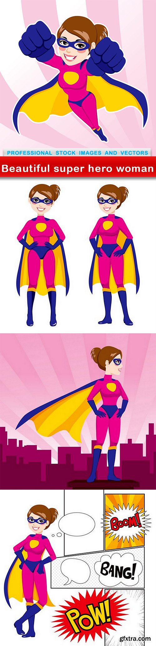 Beautiful super hero woman - 4 EPS