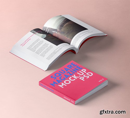 Square Psd Magazine Mockup Vol 5