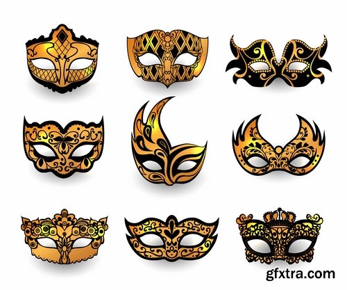 Collection carnival mask super hero pattern is an example of drawing clothes vector image 24 EPS