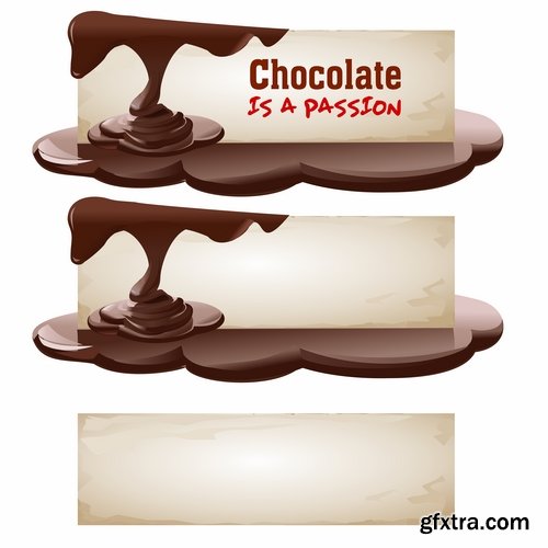 Collection of banner with eating a nut chocolate cake honey vector image 25 EPS